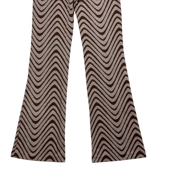 Urban Outfitters UO Bryn Pull-On Flare Pant S Brown Striped High Rise Retro Fall - Picture 10 of 12